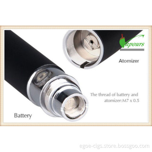 900mah Black Ego Cigarette Battery For 510 Thread Clearomizer
